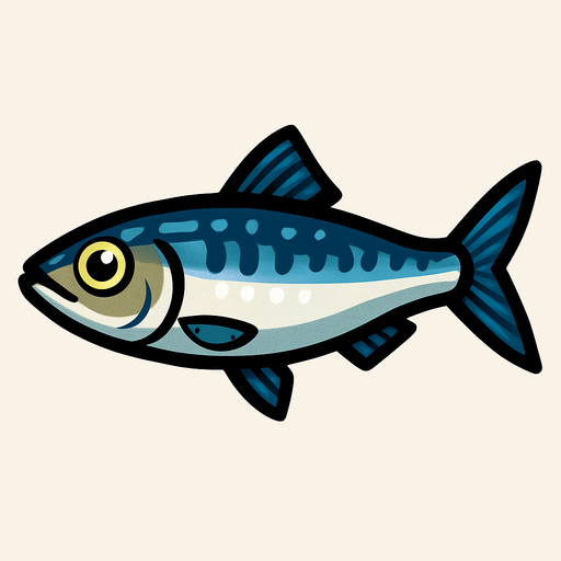 sardine.
In-Game asset.  2d.  High contrast.  No shadows