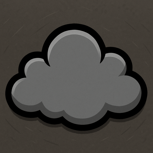 grey cloud.
In-Game asset.  2d.  High contrast.  No shadows