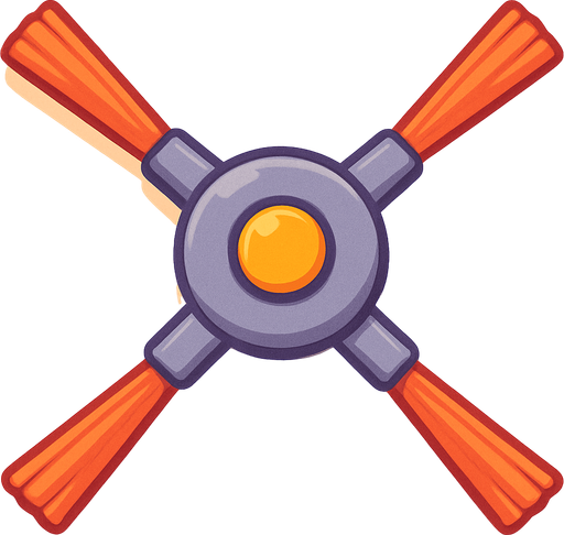 A robot vacuum brush straight above. Cute soft graphics. soft ambient light. semi-matte to satin surfaces. naturalistic with slight saturation boost colors. 
In-Game asset.  2d.  High contrast.  No shadows. top down.
In-Game asset.  2d.  High contrast.  No shadows.
In-Game asset.  2d.  High contrast.  No shadows