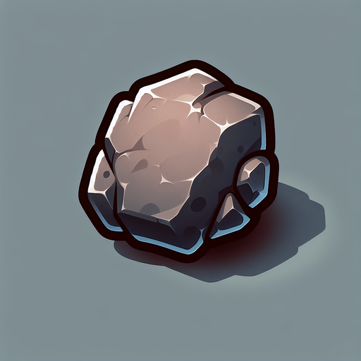 Little rock. Single Game Texture. In-Game asset. 2d. Blank background. High contrast. No shadows.