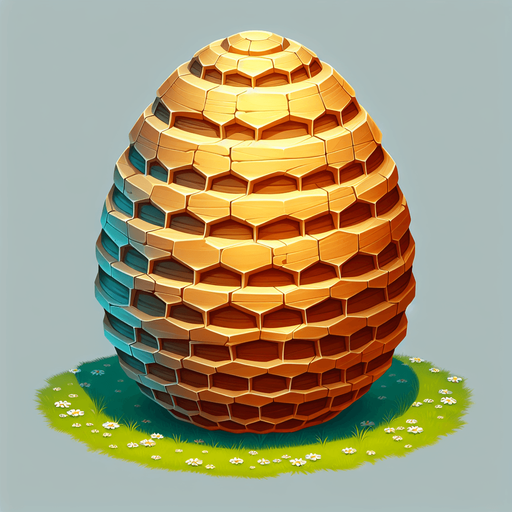 elipse beehive 2d color model. blank background
Single Game Texture.  In-Game asset.  2d.  Blank background.  High contrast.  No shadows
