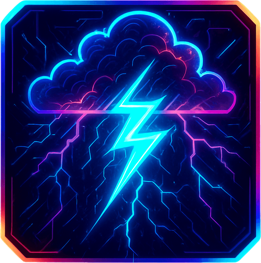 Ability icon 'Lighting storm' . cyberpunk. abstract. Futuer. different colors. HD colors