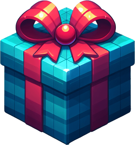 a christmas gift Single Game Texture. In-Game asset. 2d. Blank background. High contrast. No shadows.