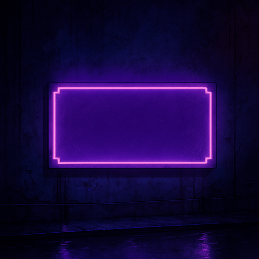 semi-realistic comic book style, moody neon lighting, lo-fi urban atmosphere, rich textures, cinematic framing, purple and blue tones, soft gradients, ambient reflections