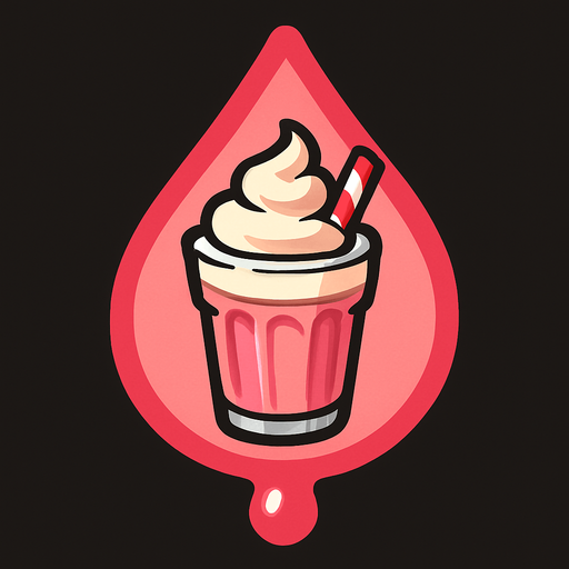 milkeshake droplet.
In-Game asset.  2d.  High contrast.  No shadows