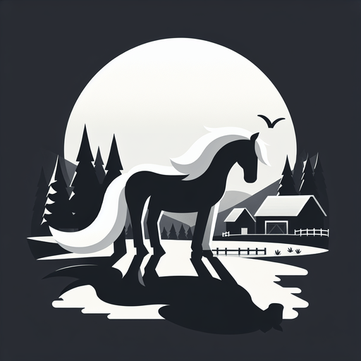White horse.
Single Game Texture.  In-Game asset.  2d.  Blank background.  High contrast.  No shadows