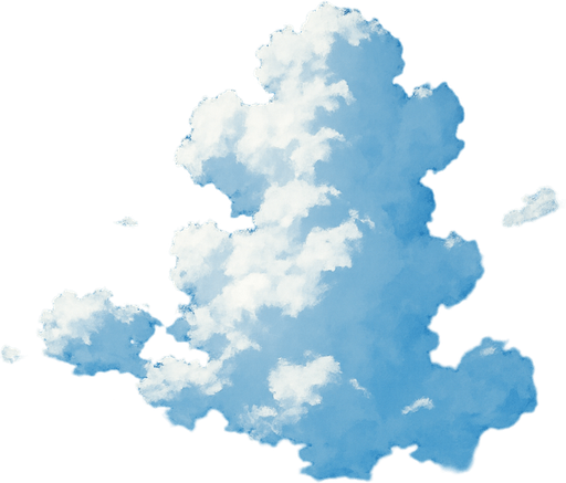 Blue sky with sparse clouds.
In-Game asset.  High contrast. Realistic anime style