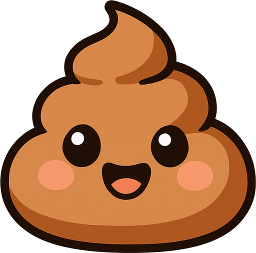 Make a drawing of a cute poop.
In-Game asset.  2d.  High contrast.  No shadows