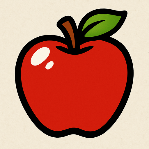 apple.
In-Game asset.  2d.  High contrast.  No shadows