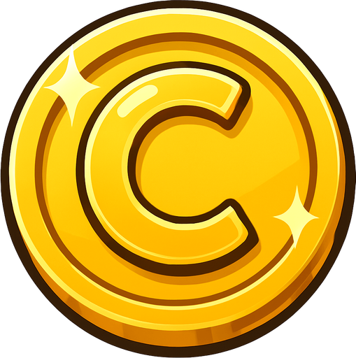altın para, berrak.
In-Game asset.  2d.  High contrast.  No shadows