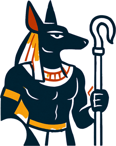 anubis god card.
In-Game asset.  2d.  High contrast.  No shadows