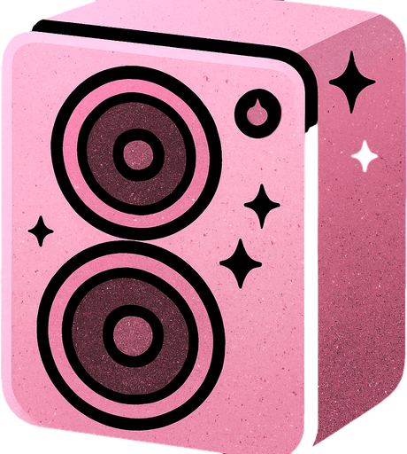 in Kawaii color light pink with black degraded and sparkle details of glitter black