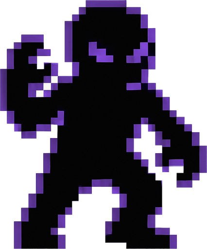 sombra mimica de pixeles.
In-Game asset.  2d.  High contrast.  No shadows