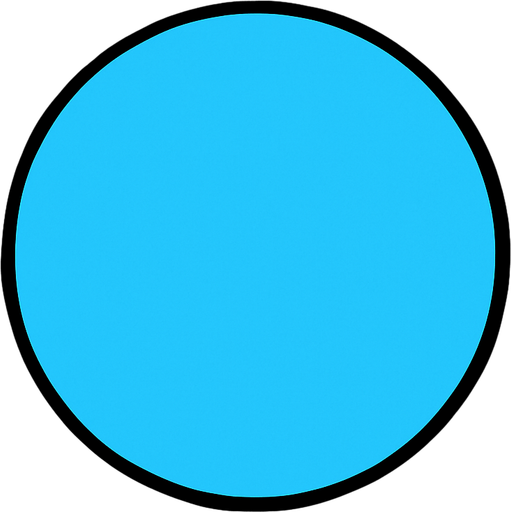 sky blue circle.
In-Game asset.  2d.  High contrast.  No shadows