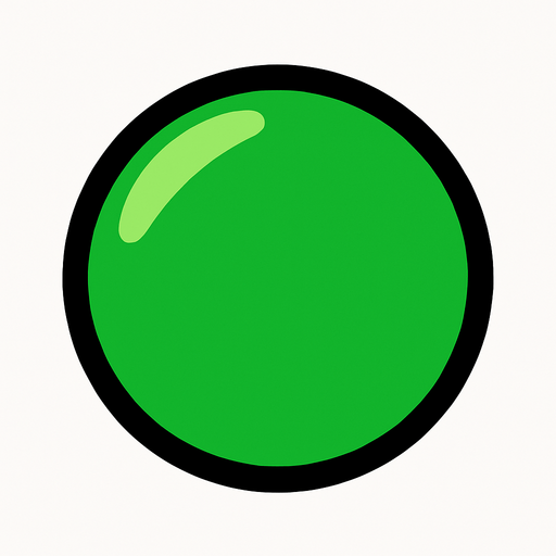 green ball.
In-Game asset.  2d.  High contrast.  No shadows
