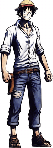 Replace the man with Monkey D. Luffy