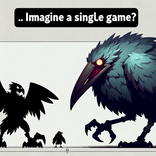 korkunç kuş canavarı.
Single Game Texture.  In-Game asset.  2d.  Blank background.  High contrast.  No shadows