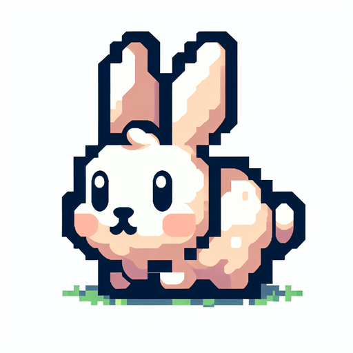 MG bunny.
Single Game Texture.  In-Game asset.  2d.  Blank background.  High contrast.  No shadows