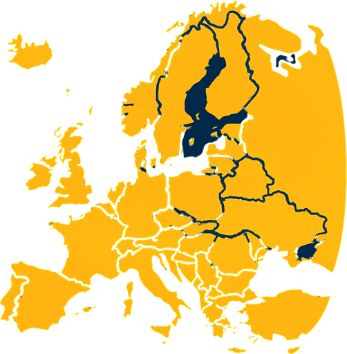 Map over Europe.
In-Game asset.  2d.  High contrast.  No shadows