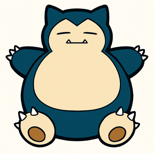 Snorlax, visto desde arriba.
In-Game asset.  2d.  High contrast.  No shadows