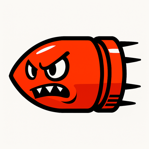 bullet enemy.
In-Game asset.  2d.  High contrast.  No shadows