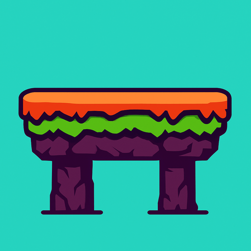 platform.
In-Game asset.  2d.  High contrast.  No shadows