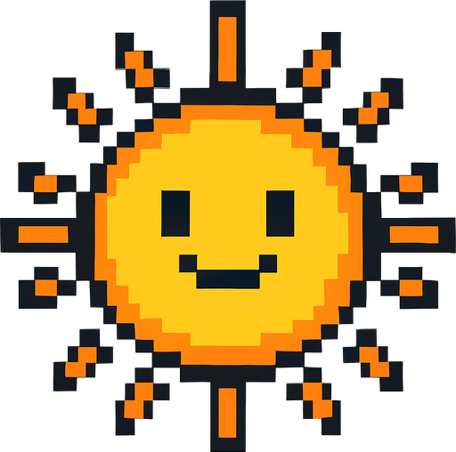 sol pixelart.
In-Game asset.  2d.  High contrast.  No shadows
