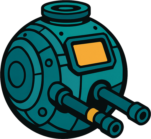 Ball turret.
In-Game asset.  2d.  High contrast.  No shadows