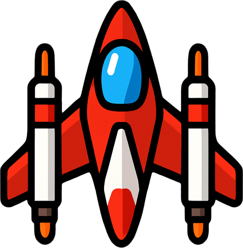 Player space shooter.
In-Game asset.  2d.  High contrast.  No shadows