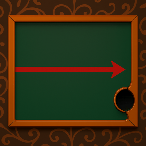 Change the center bumper on the table into a red line that’s painted on the table, like a casino table, that ends in an arrow on the right hand side. At the end of the arrow put a pocket like a pool table.