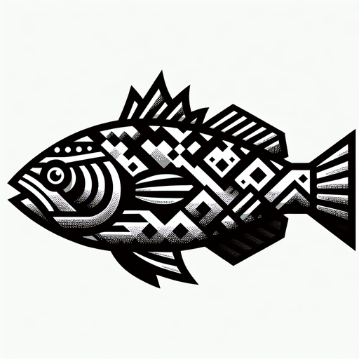 fish.
Single Game Texture.  In-Game asset.  2d.  Blank background.  High contrast.  No shadows