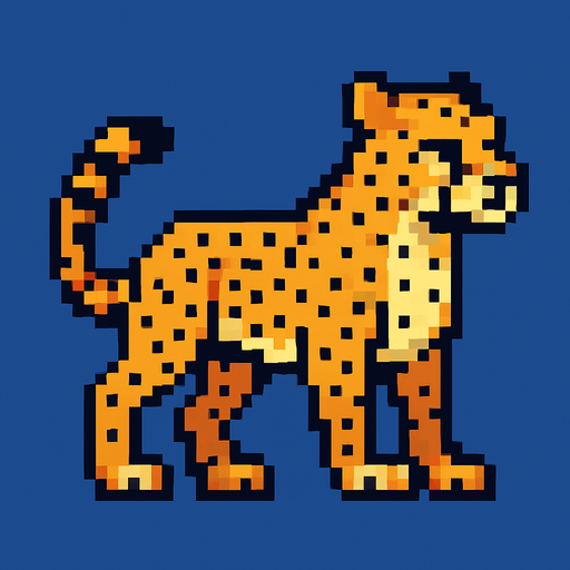 Pixel Cheetah.
In-Game asset.  2d.  High contrast.  No shadows