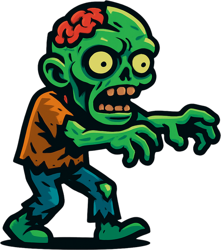 Zombie.
In-Game asset.  2d.  High contrast.  No shadows