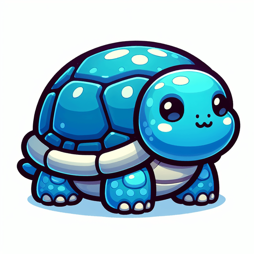 squirtle.
Single Game Texture. In-Game asset. 2d. Blank background. High contrast. No shadows.