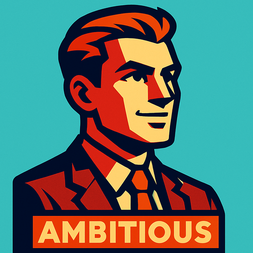 Profile photo of an AMBITIOUS man.
In-Game asset.  2d.  High contrast.  No shadows