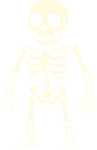 skeleton.
In-Game asset.  2d.  High contrast.  No shadows