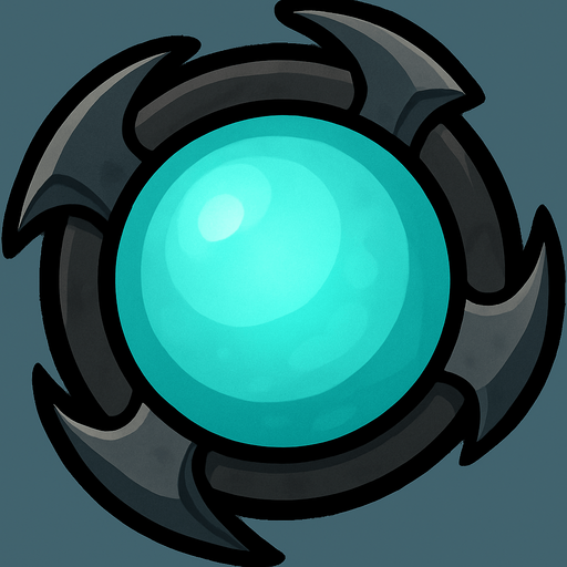 A circle of steel simulate claws. The turret is a cyan glowing orb