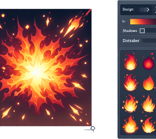 fire blast.
Single Game Texture.  In-Game asset.  2d.  Blank background.  High contrast.  No shadows