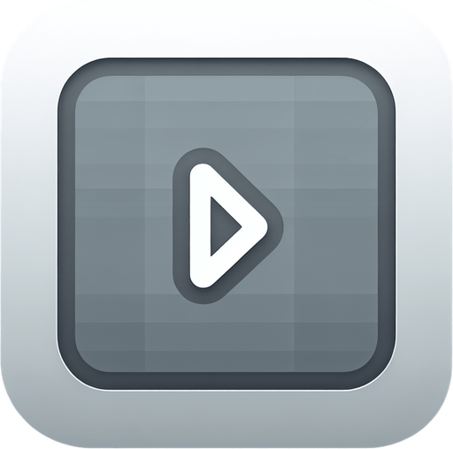 Light gray square with round corners, With play symbol in middle. flat shaded, hyper casual game. Single Game Texture. In-Game asset. 2d. Blank background. High contrast. No shadows.