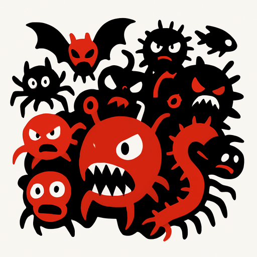 enemy_swarm.
In-Game asset.  2d.  High contrast.  No shadows