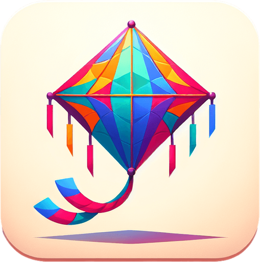 Kite.
Single Game Texture.  In-Game asset.  2d.  Blank background.  No shadows