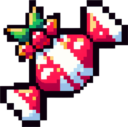 pixel candy noel.
Single Game Texture. In-Game asset. 2d. Blank background. High contrast. No shadows.