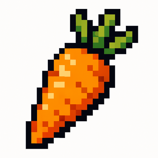 uan zanaoria de pixeles be
be.
In-Game asset.  2d.  High contrast.  No shadows
