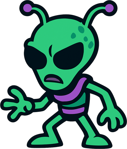 Alien.
In-Game asset.  2d.  High contrast.  No shadows
