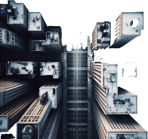 empty abandoned city street background seen from the top. Zoomed in. Top down. Street only