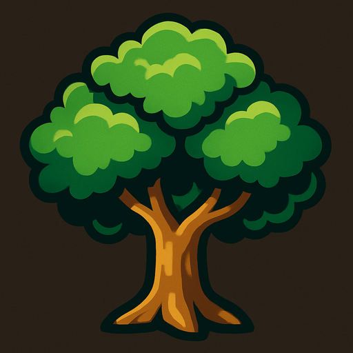 Tree.
In-Game asset.  2d.  High contrast.  No shadows