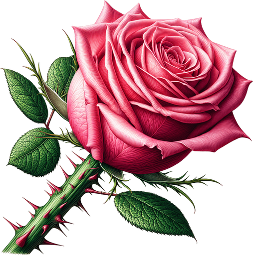 single beautiful rose with its stem.
full white background