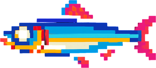 An anchovy. 80s arcade machine graphics. 
Swimming Side profile.
In-Game asset.  2d.  High contrast.  No shadows