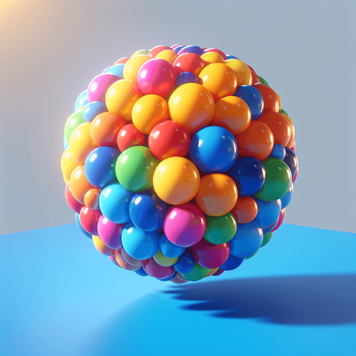 Colorful balloon without background.
Single Game Texture.  In-Game asset.  2d.  Blank background.  High contrast.  No shadows