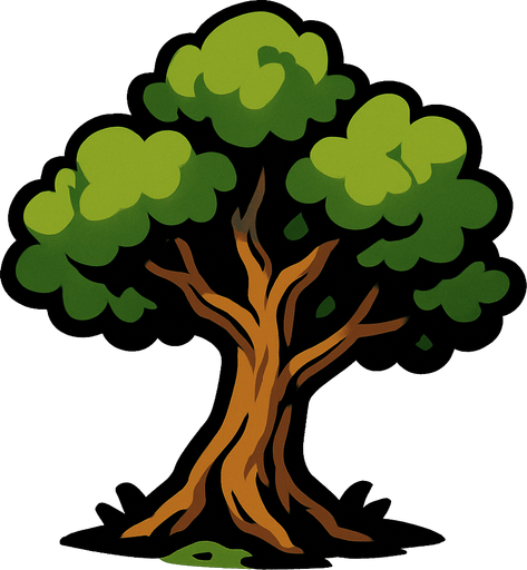 tree.
In-Game asset.  2d.  High contrast.  No shadows